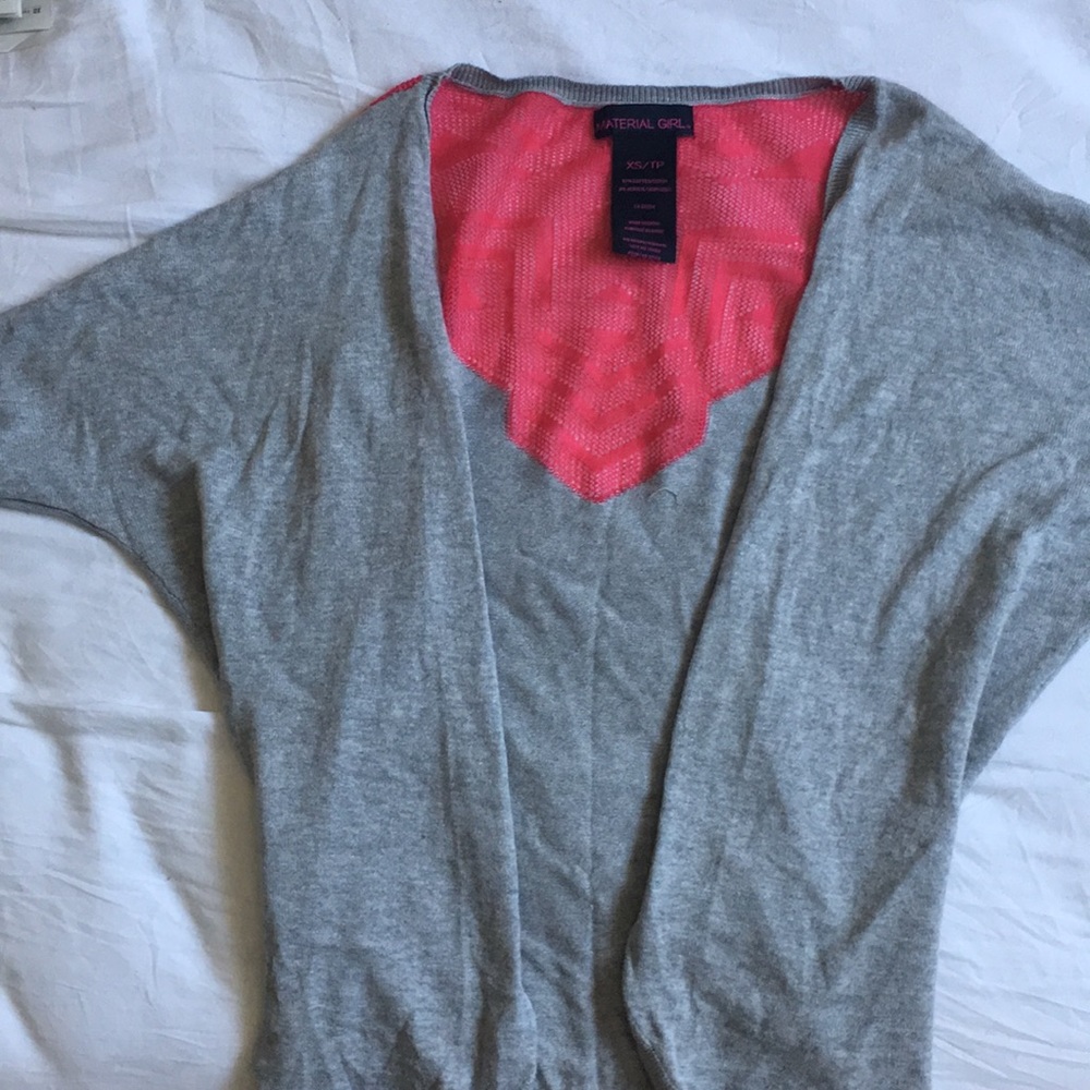 Material girl light grey/pink cardigan